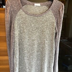 Maurices Heathered Gray and Purple Sweater